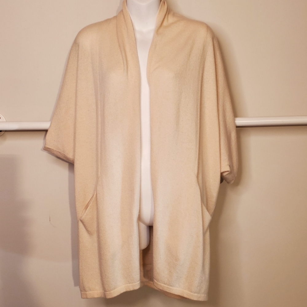 Kinross 100% cashmere oversized long vest